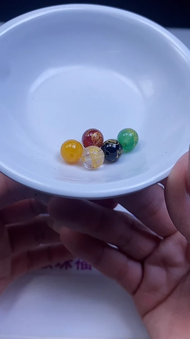 未镶嵌散珠玛瑙/玉髓L112 五路财财8mm一套（5个）6.8元