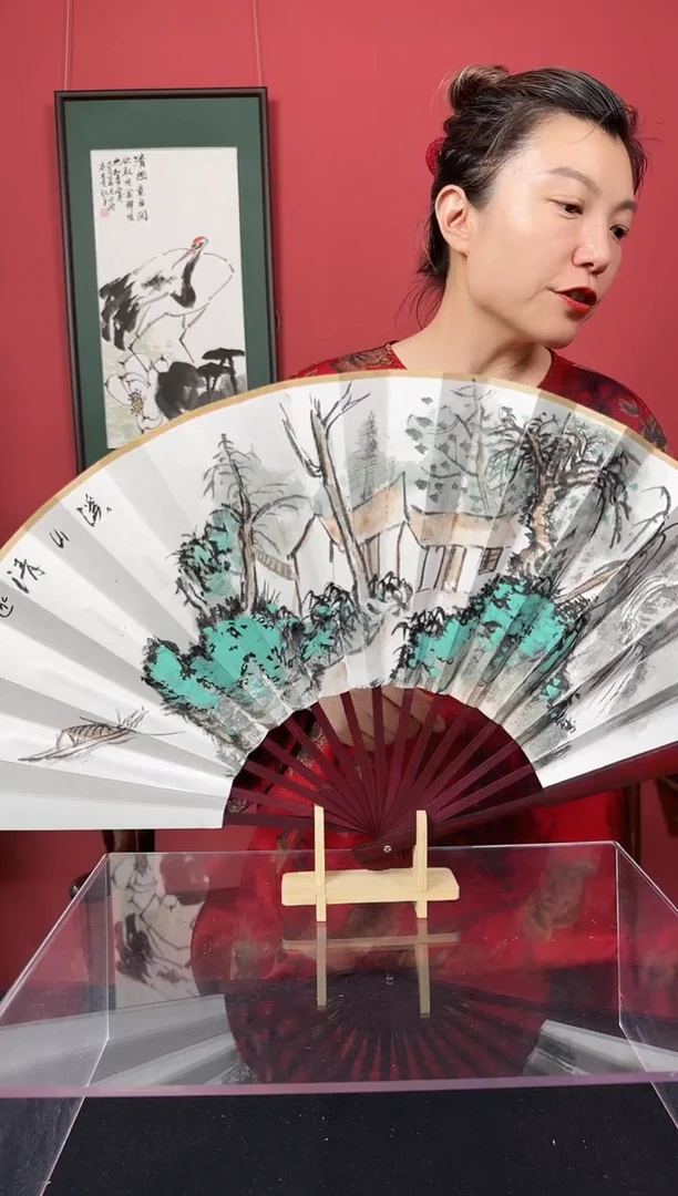 国画一画庐于健峰折扇作品