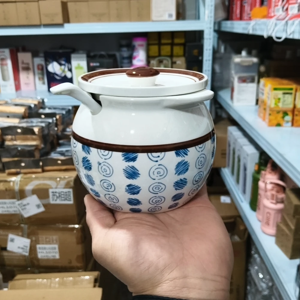 双耳陶瓷猪油罐     优尚