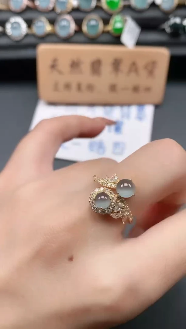 银S925镶嵌戒指翡翠111