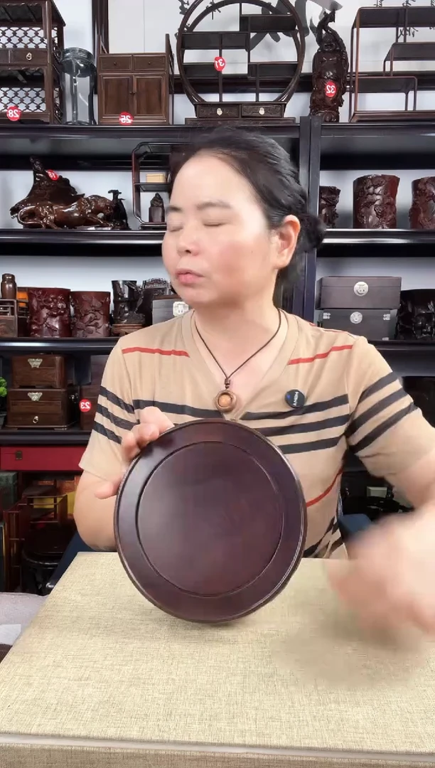 木17公分旋转黑老李红木工艺品