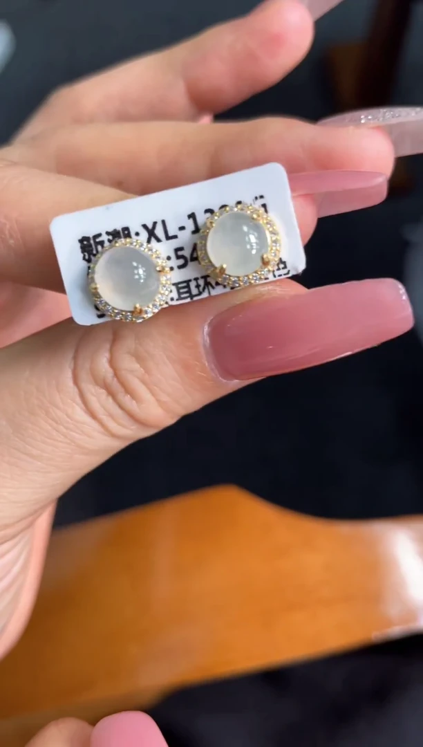 银S925镶嵌戒指翡翠天然翡翠A货