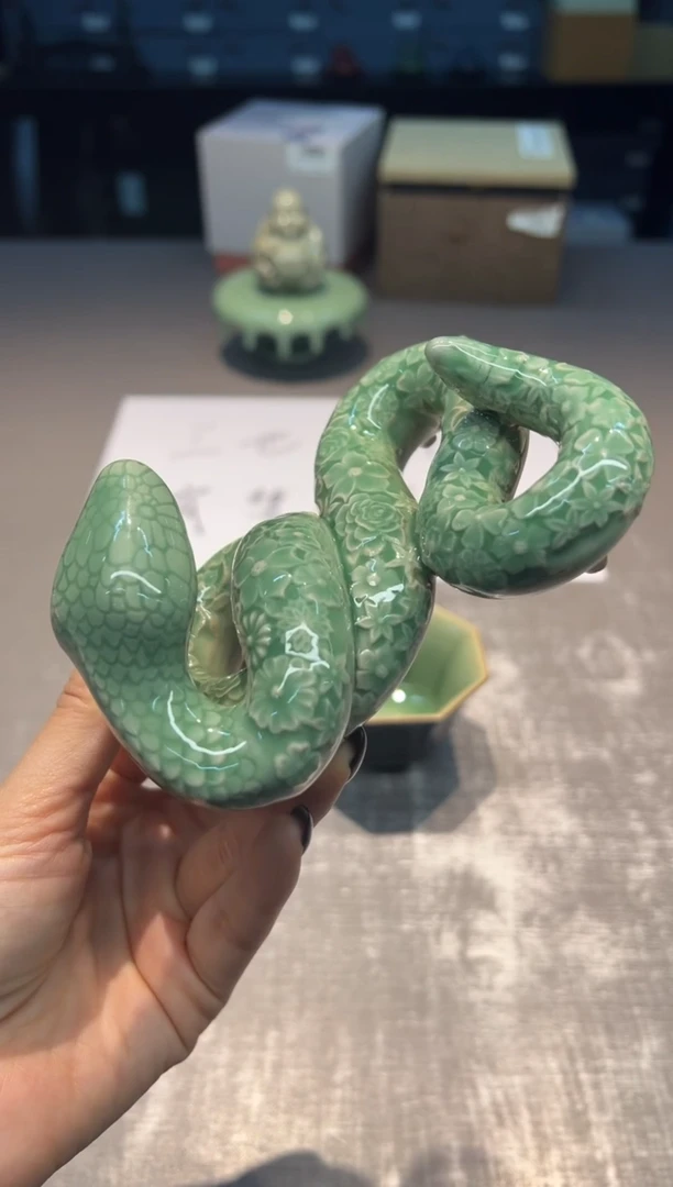 【闪购商品】茶盏陈德康 万花蛇 摆件 2个