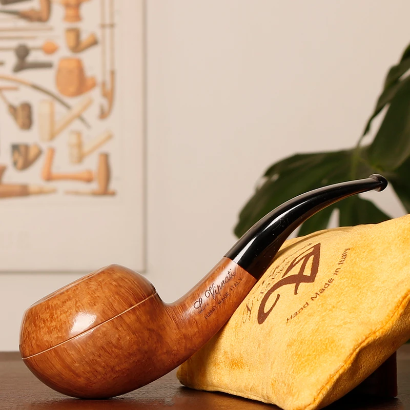 意大利维布拉蒂 四花级别 原木色番茄苹果 3毫米 手工石楠木烟斗