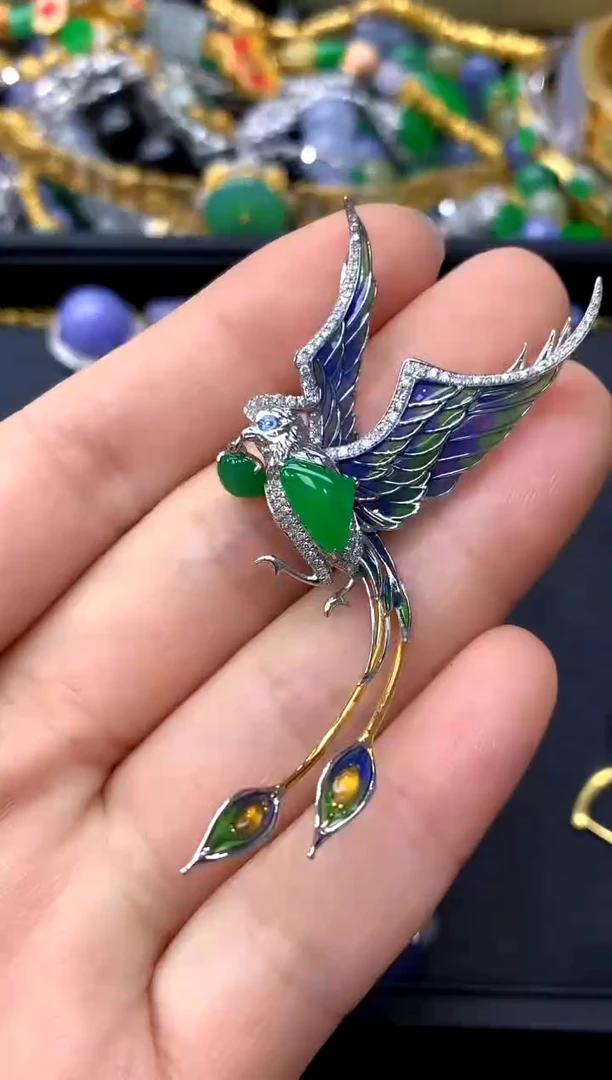 颈饰18K金镶嵌翡翠631-中国好珍宝