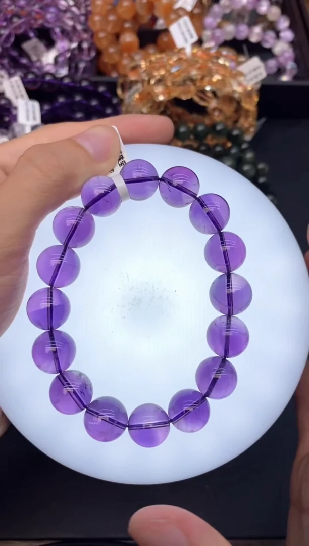 未镶嵌手串水晶A24巴西紫水13mm