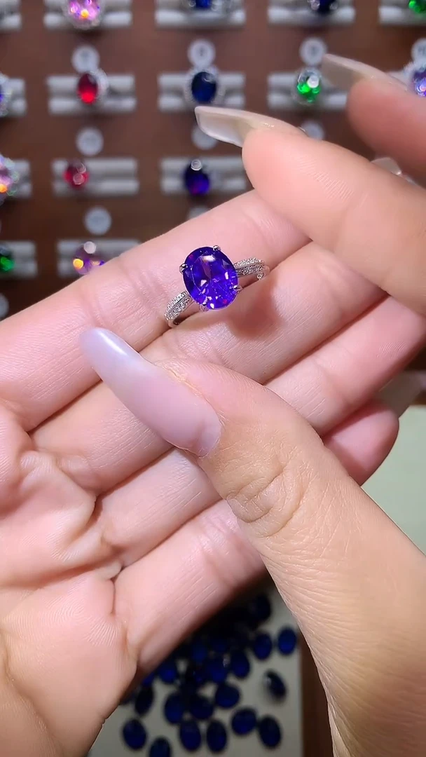 银S925镶嵌戒指碧玺810