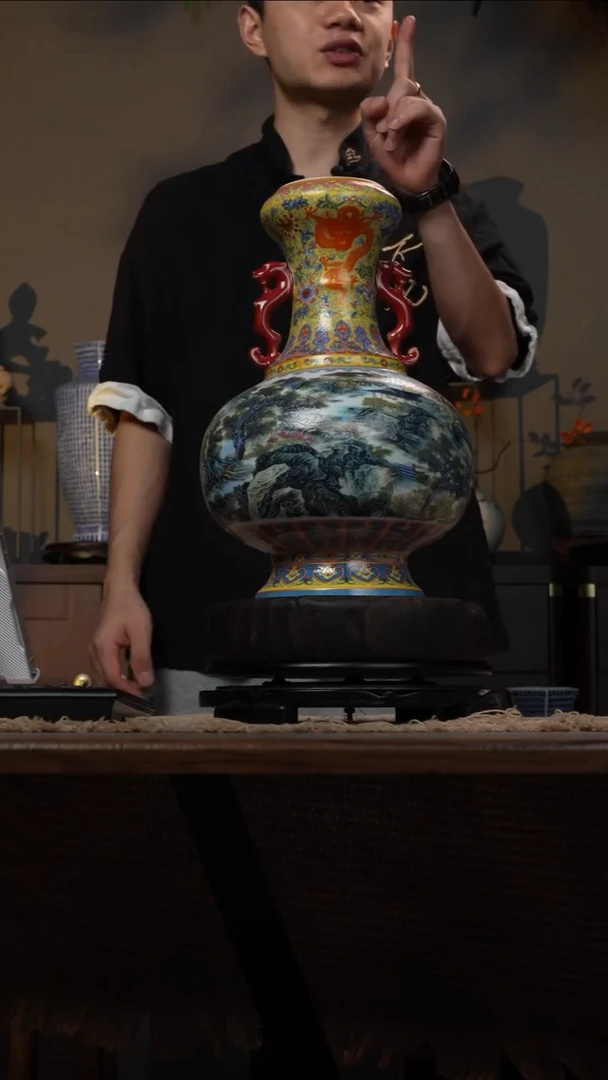 摆件WN问泥景德镇陶瓷花瓶摆件