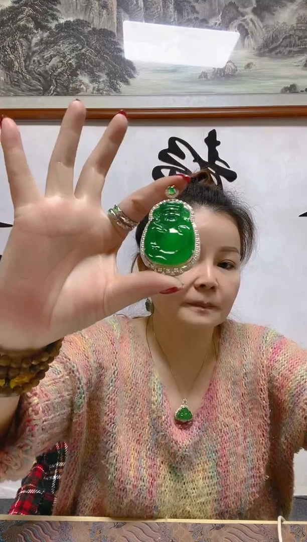 颈饰未镶嵌翡翠风**阑天然A货 假一罚四