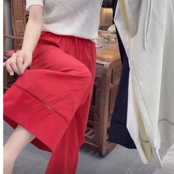2025夏季新款时尚百搭显瘦高腰垂感直筒休闲裤女宽松显瘦阔腿裤潮