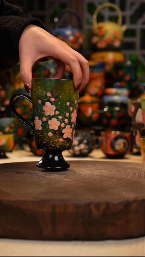 紫砂油画手绘釉下彩