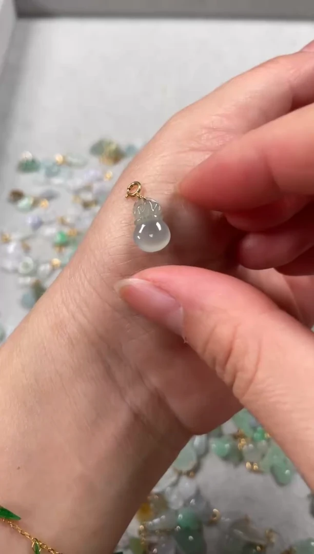 吊坠(不含链)银S925镶嵌翡翠1个JK301