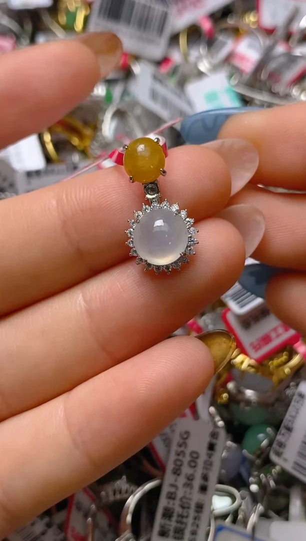 银S925镶嵌戒指翡翠百内无证书