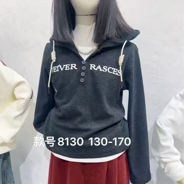 磨毛女童时装连帽小衫1242