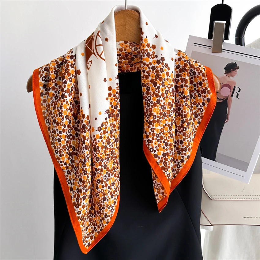 (森系小碎花）原创绵柔围巾70方巾#A-5018