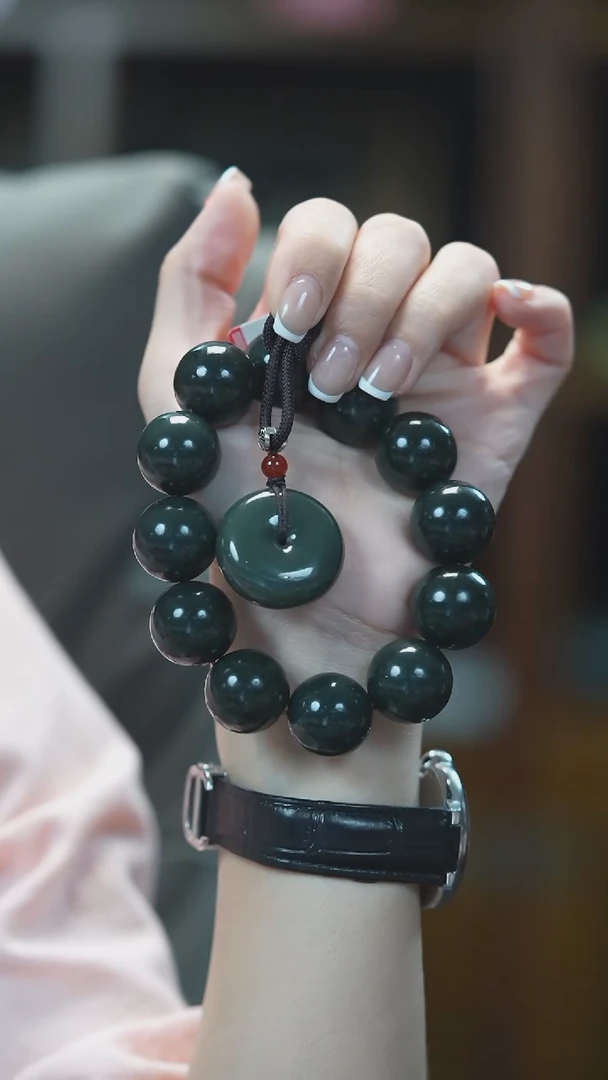 未镶嵌手串和田玉卡20，平安扣