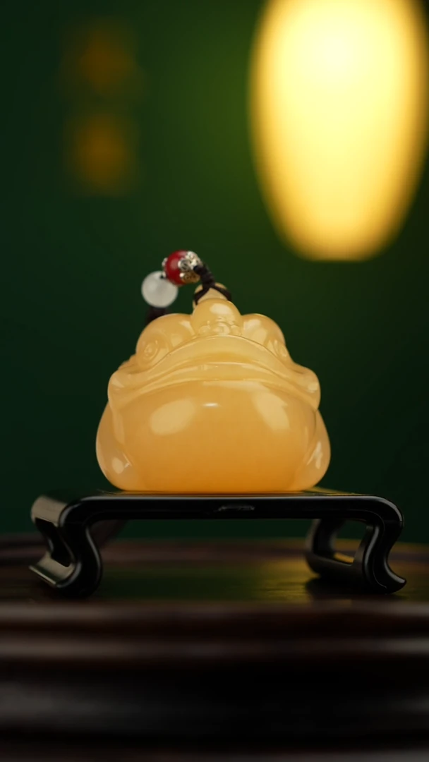 玉【招财金蟾】天然玉石手把件