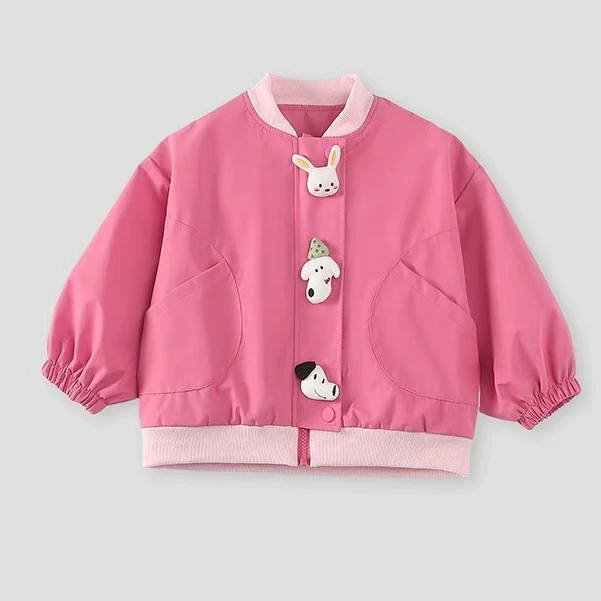 女童卡通外套春款2025新款儿童休闲时尚中小童萌娃穿搭春装童装
