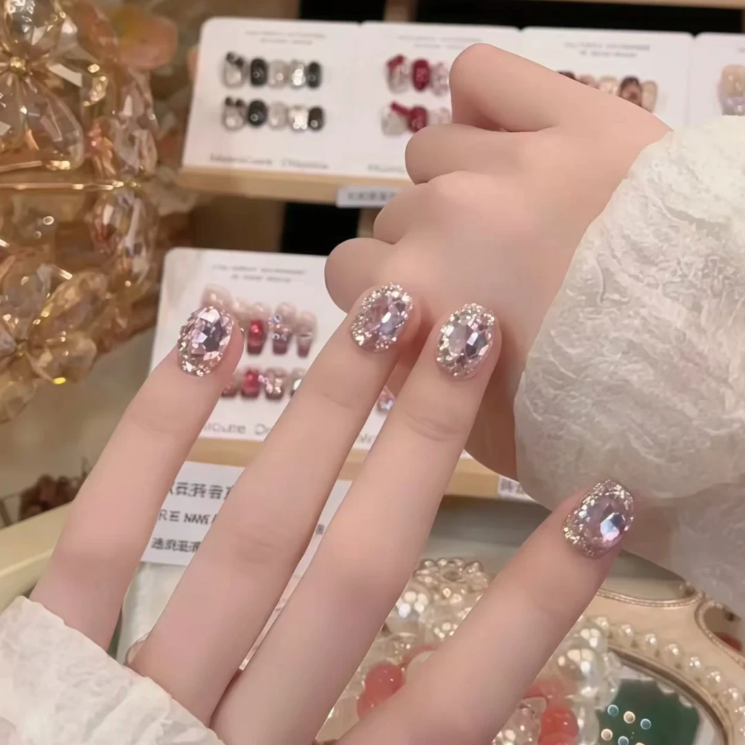 【爆闪星河】短款美甲纯手工穿戴甲贴片高级显白指甲