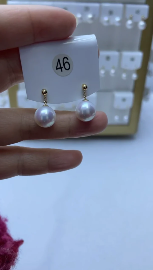 18K金镶嵌耳饰淡水珍珠46