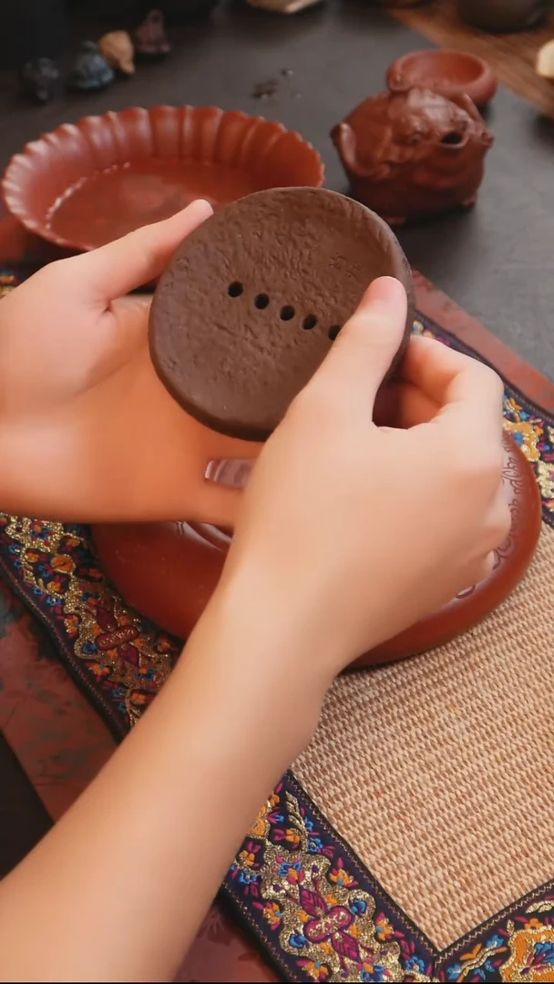 茶杯紫砂见素造器壶承