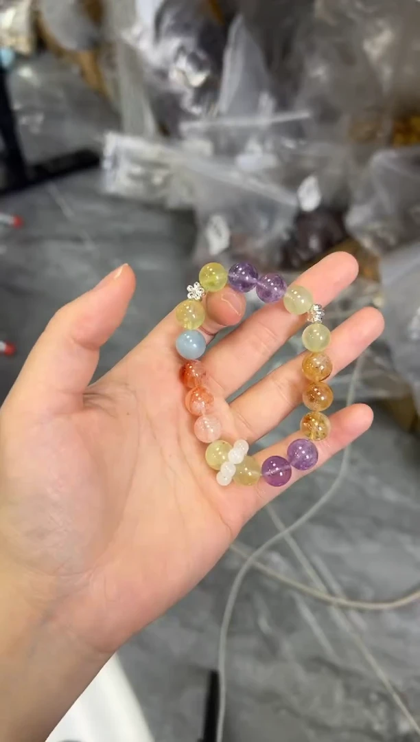 水晶手链未镶嵌多宝紫黄水晶设计款手串[3037]