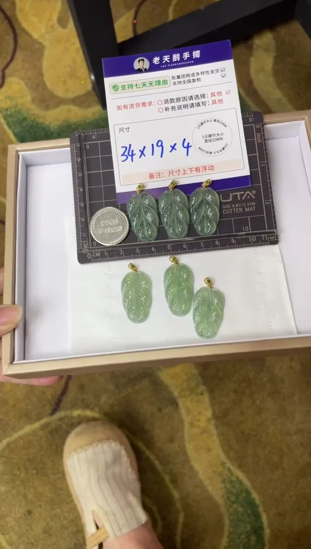 颈饰18K金镶嵌翡翠高货叶子配绳13/多样性发其一CP