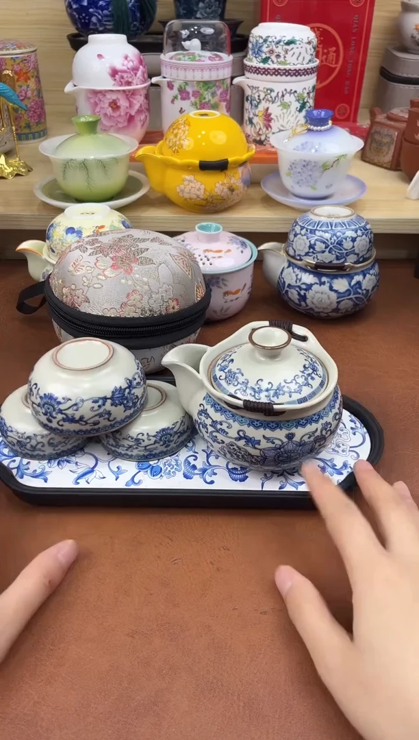 陶陶瓷茶具摆件旅行套组