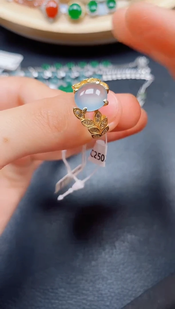 【闪购商品】翡翠戒指银S925镶嵌翡翠