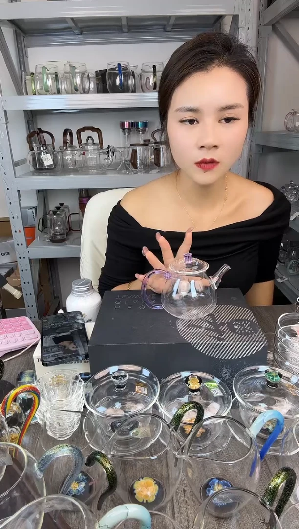 手工艺品玻璃禾器 青莲壶 孤品