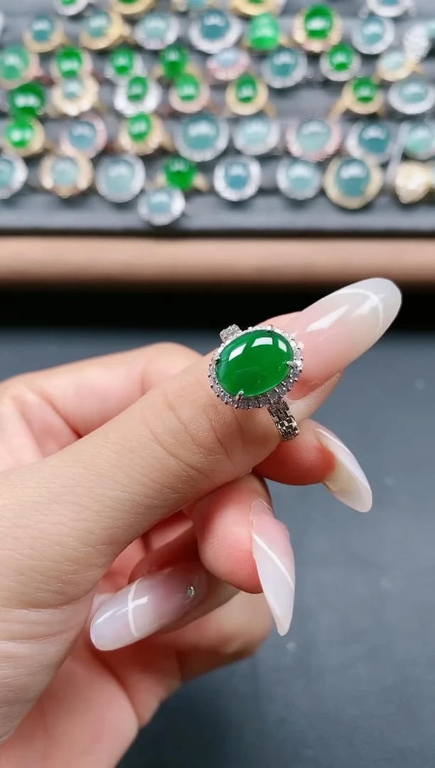 【闪购商品】翡翠戒指银S925镶嵌111111