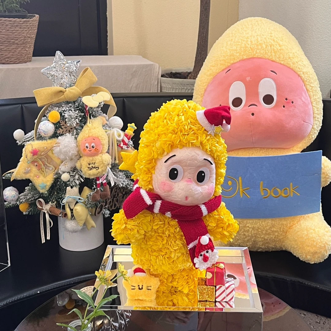 【星星宝】冬日围巾星星人永生真花手作高档手办摆件浪漫节日礼物