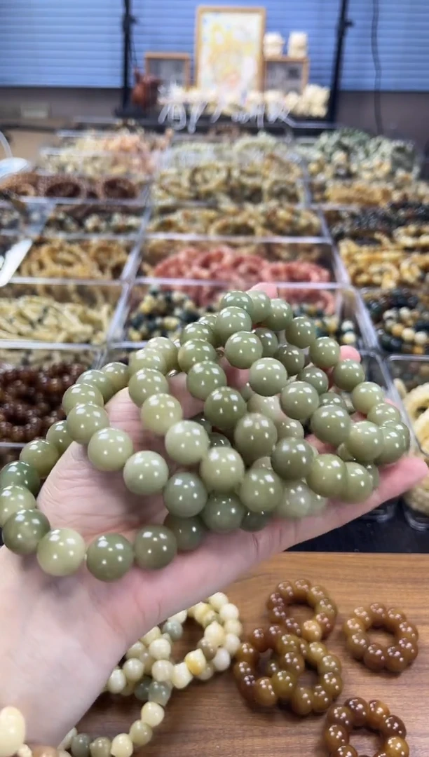 菩提根/象牙果手串多样性发【菲料】小青提圆珠13mm