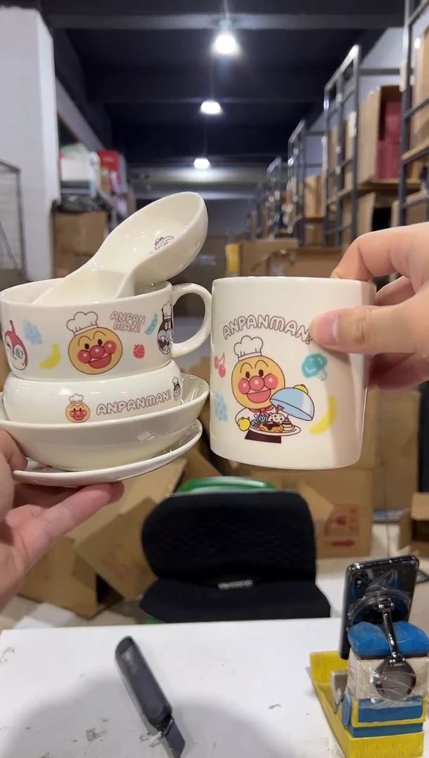 瓷片面包超人6件套 陶瓷