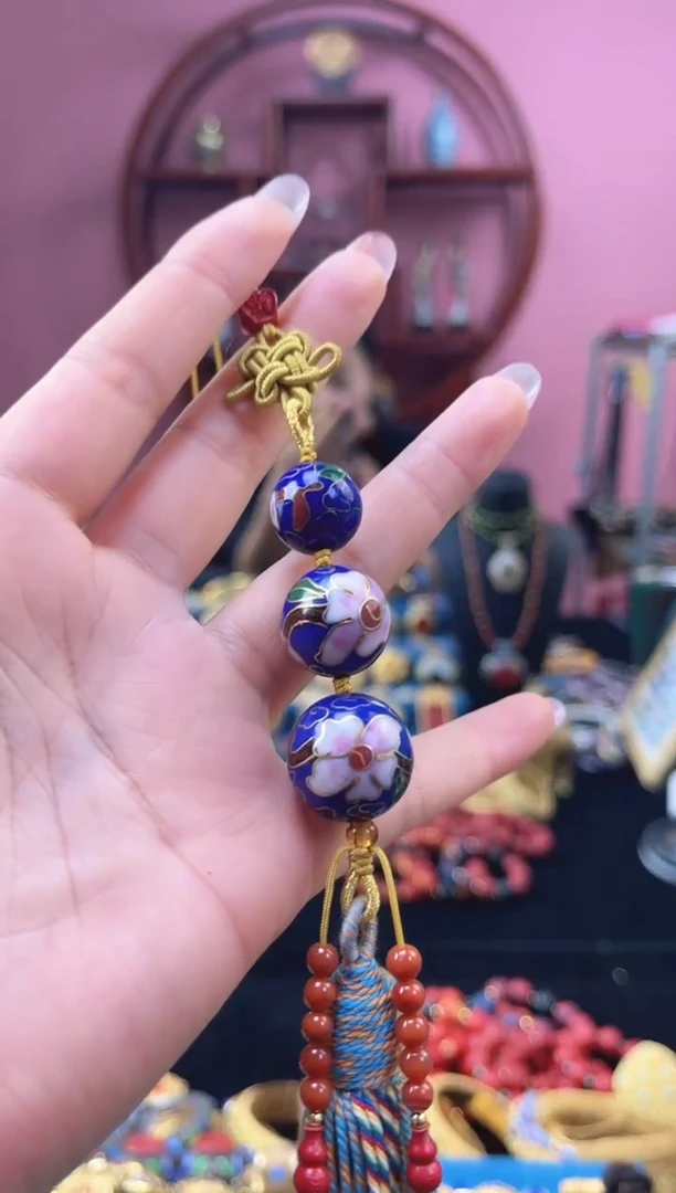 非遗 景泰蓝三元压襟 宝蓝