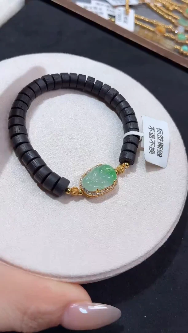 吊坠(不含链)银S925镶嵌翡翠手串