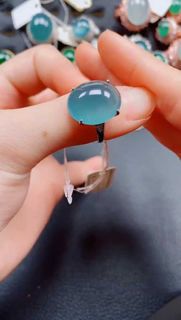 银S925镶嵌戒指翡翠翡翠