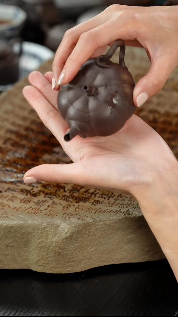 茶壶紫砂老*风lx老紫泥鸣远小南瓜120cc