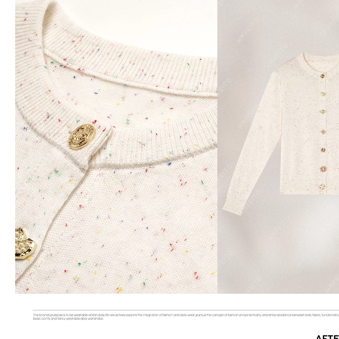 2025春季新款点子纱多扣女士针织开衫H18KS02C30854