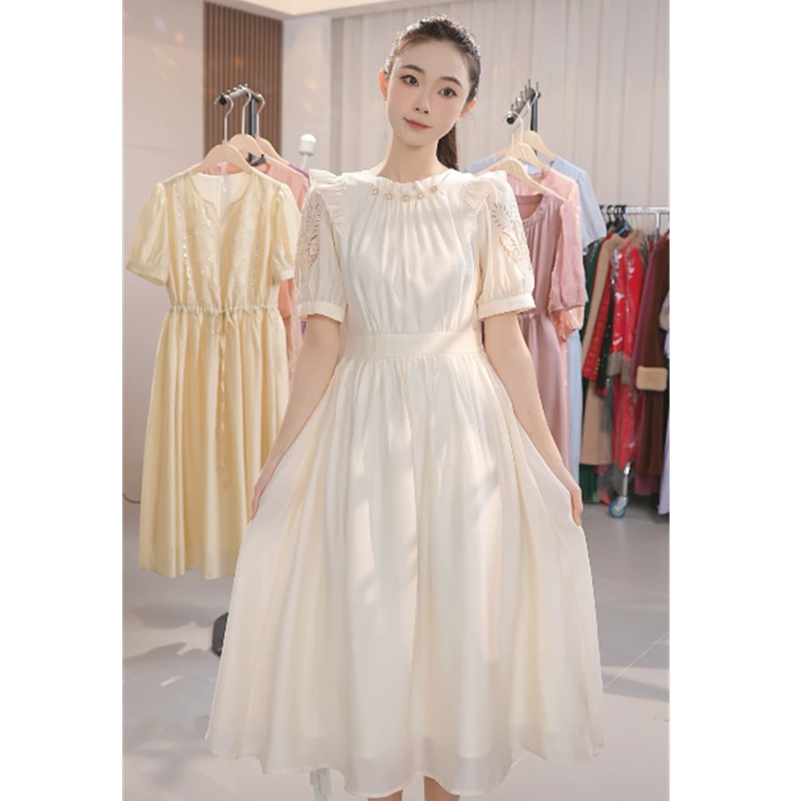 Y1258夏季气质显瘦女装连衣裙优雅中长款