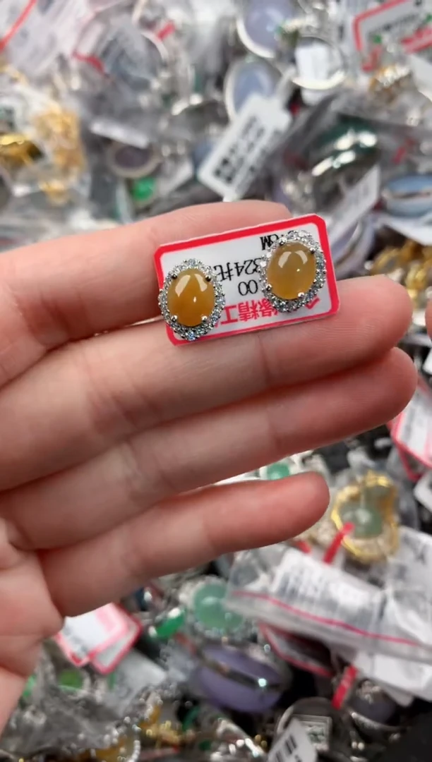 银S925镶嵌戒指翡翠222     10