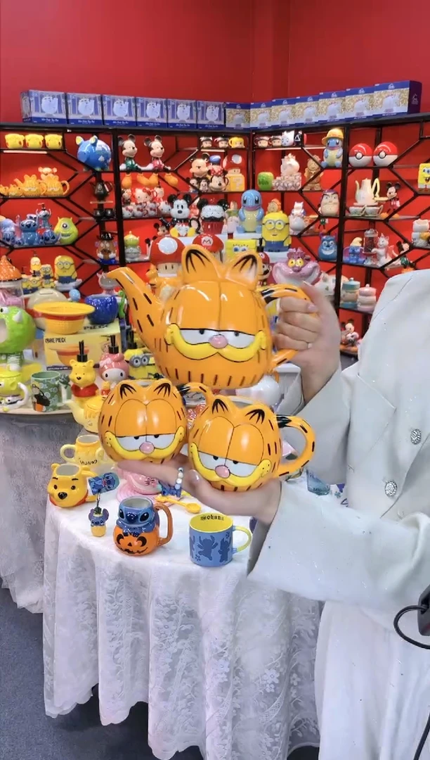 【闪购商品】.@@加菲猫陶瓷一壶二杯