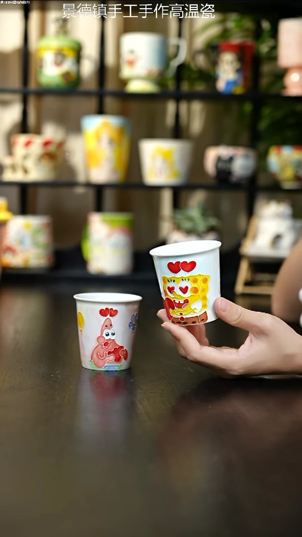 杯子海绵宝宝手绘杯子