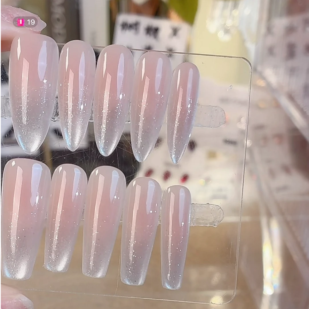 素甲白开水-设计款-春夏显自手工美甲贴片高级感