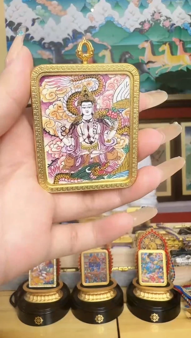 吊坠四臂-热贡纯手绘周毛
