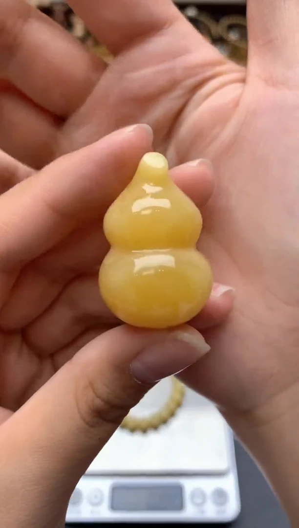 【闪购商品】琥珀珠宝奇石未镶嵌033琥珀蜜蜡花粉有纹小坑介意勿拍