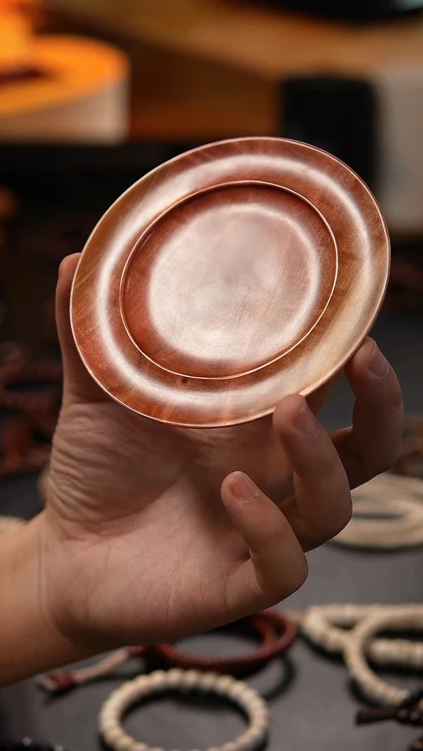 非洲檀香其他北***祖P5粉象木盘子1个