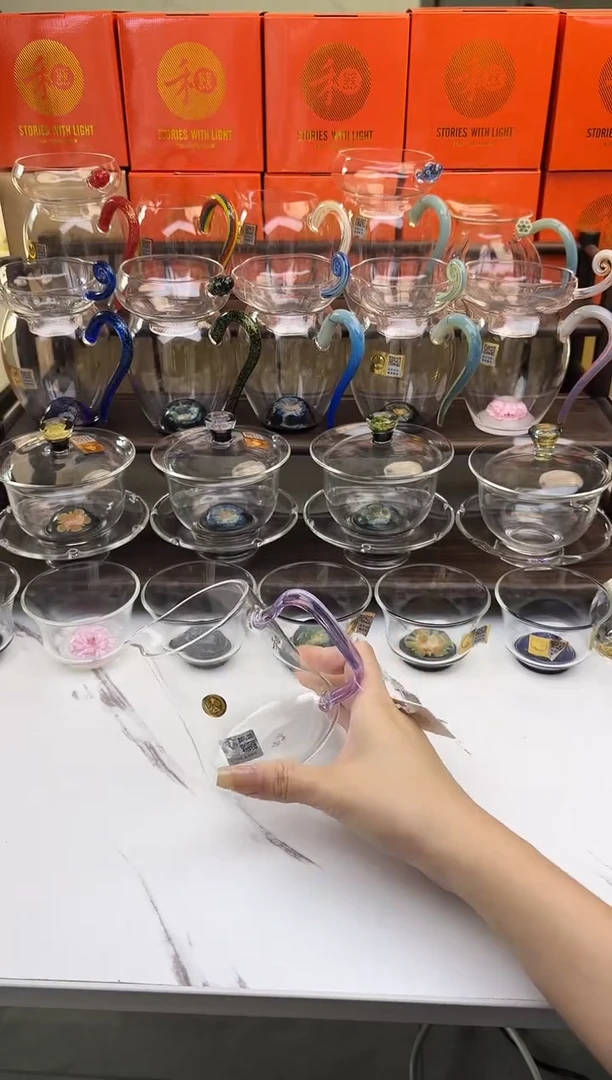 手工艺品玻璃禾器小卓然紫色