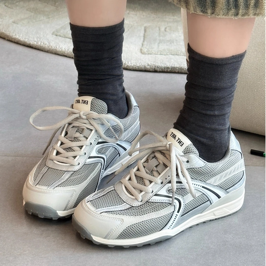 5CM内增高透气休闲运动鞋女2025新款百轻便软底德训鞋跑步鞋女鞋