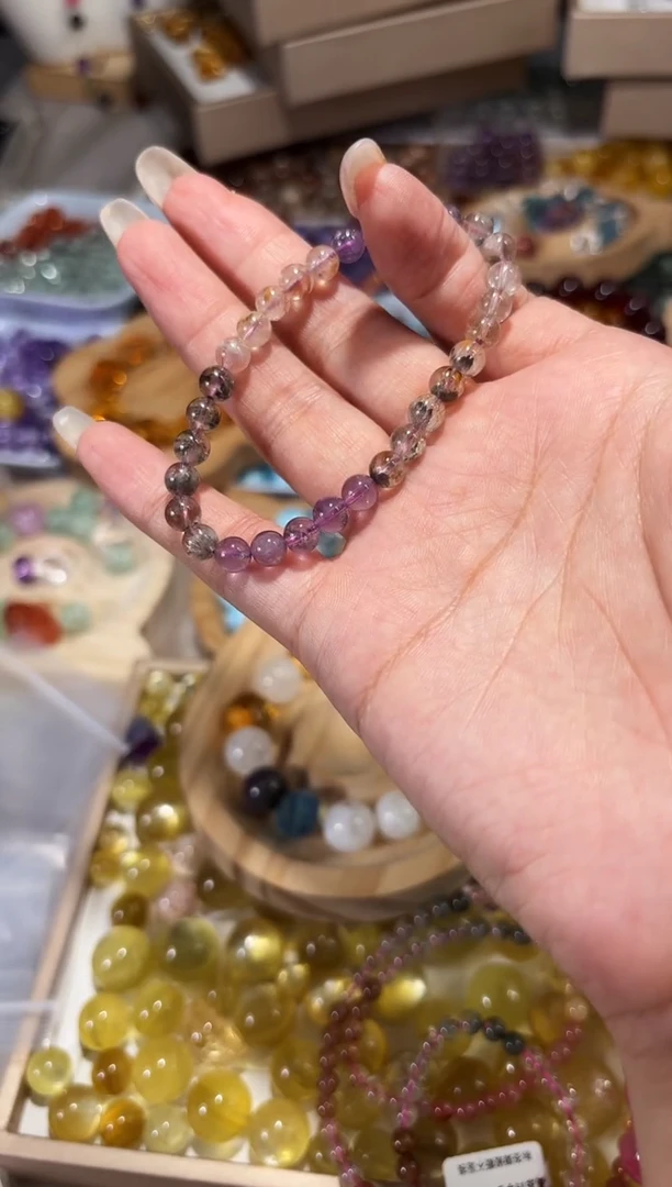 水晶手串未镶嵌S24极光多宝手串卡5